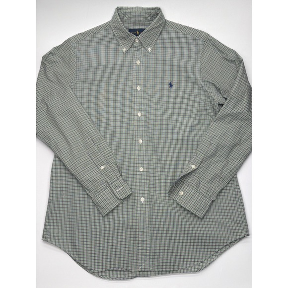 Ralph Lauren Other - Ralph Lauren Mens Green Navy Micro Check Button Down Shirt Medium Long Sleeve
